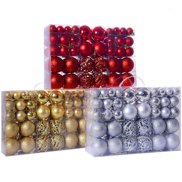

100pcs solid color christmas tree balls ornaments baubles home party hanging ornament gift bright xmas home christmas decoration1