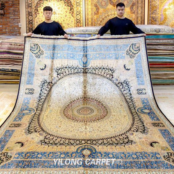 

carpets yilong 8'x10' handmade turkish silk bedroom traditional rug