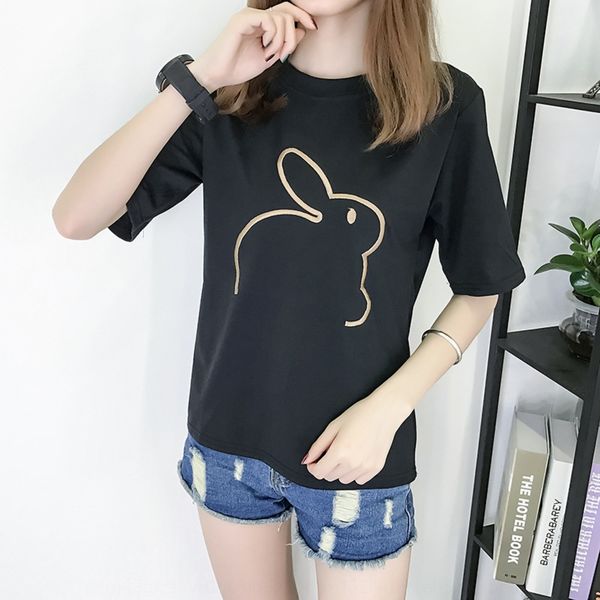 

huajianting 2020 short embroideryembroidery embroidery sleeve t-shirt girls loose women's summer wear new versatile short sleeve t-s, White