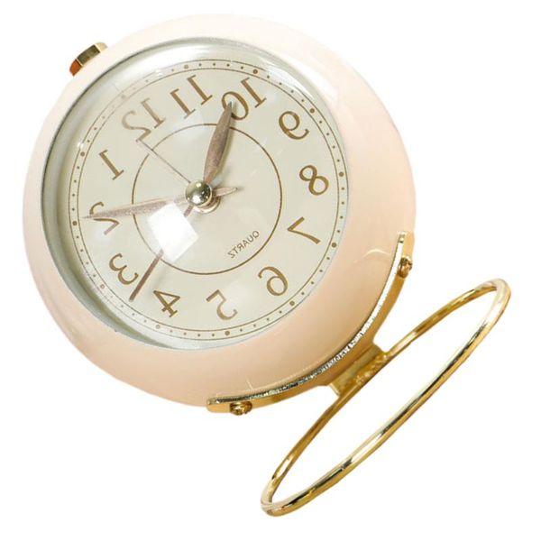 

metal alarm clock round alarm clock deskbedside (beige shipment without battery)