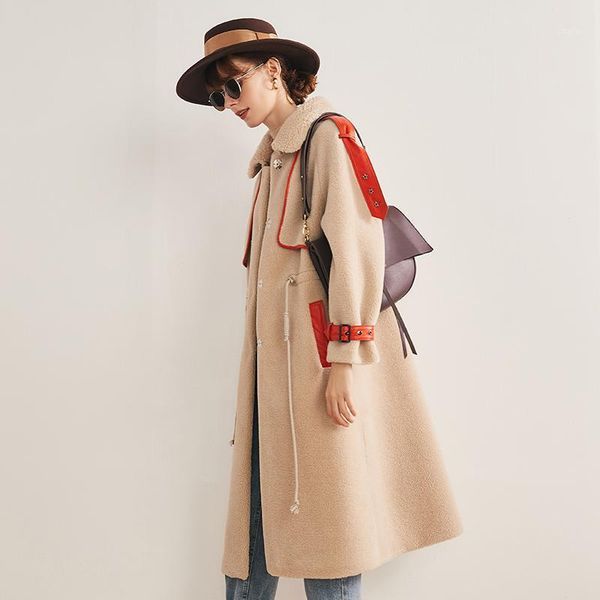 

100% wool jacket autumn real winter coat clothes 2020 korean sheep shearing fur women bl19910 yy18201, Black