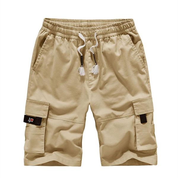 

men's shorts summer men's fashion trendy cotton tooling shorts loose casual pants overalls five-point pants, White;black