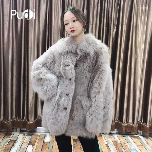 

pudi tx206203 women winter warm real tuscan sheep fur coat jacket overcoat lady fashion genuine fur coat outwear1, Black