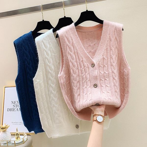 

women's knits & tees v-neck knitted sweater solid color cardigan commute loose sleeveless fashion short sleeve winter, White