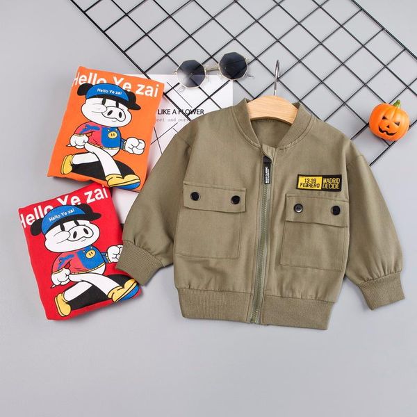 

boys girls outerwear spring autumn kids clothes children jacket children's cartoon print coat casual fashion outfits, Blue;gray