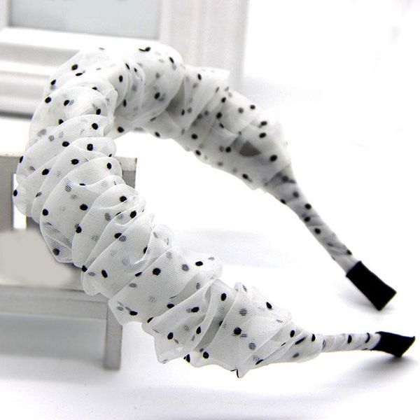 

korean chiffon mesh yarn pleated headband women organza hair hoop fold fabric head hoop hair accessories ruched wrapped headwear q bbymnm