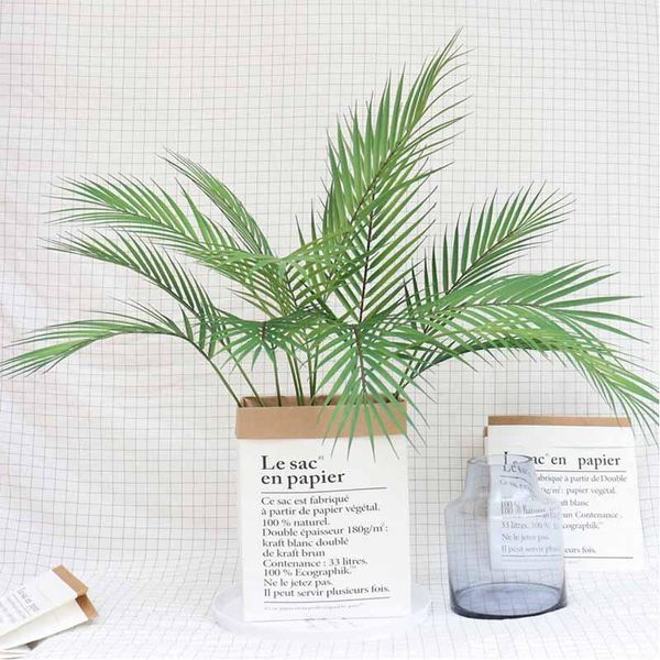 

decorative flowers & wreaths 1pc nordic simulation plant palm tree green phoenix tail bamboo leaf garden home wedding party table artificial