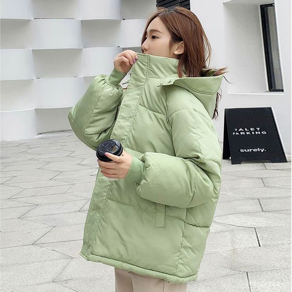 

2021 new new arrival female winter cotton padded coat warm thick puffer jacket women bubble coat casual spray-bonded wadding zipper g6yj, Black