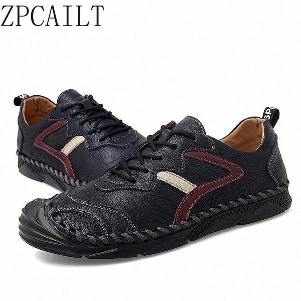 

fashion classic handmade casual shoes men boots genuine leather ankle outdoor flat loafers four seasons office business dress #ui8a, Black