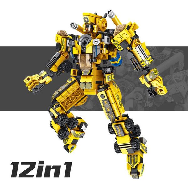

576pcs 12in1 techinc transformation robot building bricks creative assembling educational figure blocks gift toys for children qylttt