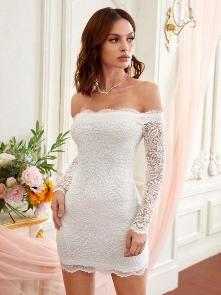 

off the shoulder lace dress r4cj#, Black;gray