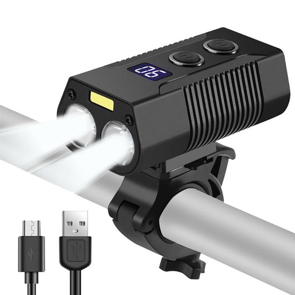 

bike light mtb bike headlight taillight handlebar usb rechargeable bicycle front rear light with power bank function