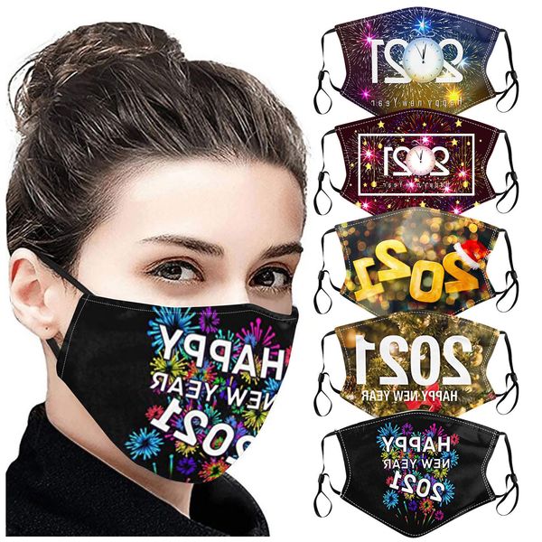 

years new 2021 happy christmas new face mask printed masks mascarillas adulte desechable faster delivery