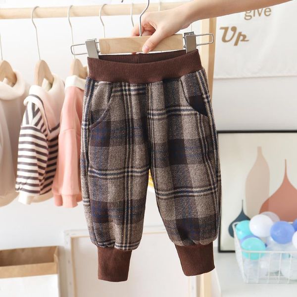 

Boys plus velvet pants 2020 new autumn and winter women's baby winter trousers small children thickened casual pants, Blue