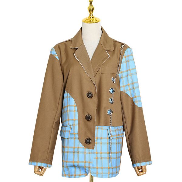 

2020 autumn new fashion korean casual suit jacket stitching fashion personality trend all-match thin ing, White;black