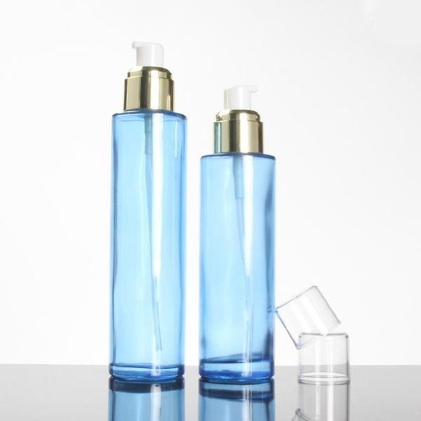 

20ml blue cosmetic bottle glass perfume spray bottle,lotion pump container1