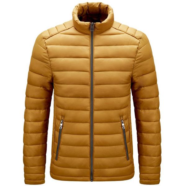 

winter lightweight jackets men outwear stand collar parka waterproof zipper mens windbreaker streetwear parkas hombre invierno, Black