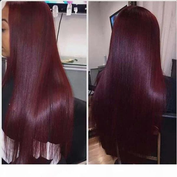 

brazilian straight ombre hair 3 bundles with lace closure two tone 1b 99 colored burgundy lace closure with human hair weave extensions, Black;brown