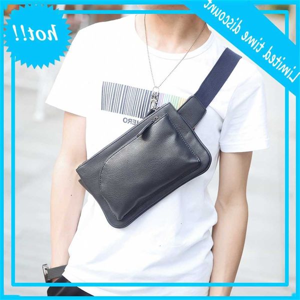

heuptas breast for men leather random small messenger mobile phone of male bag