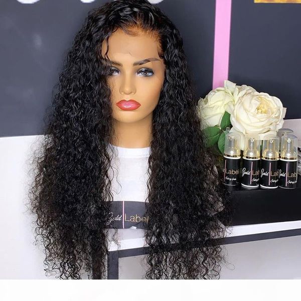 

brazilian remy hair preplucked with baby hair lace front human hair wigs for black women water wave wig, Black;brown