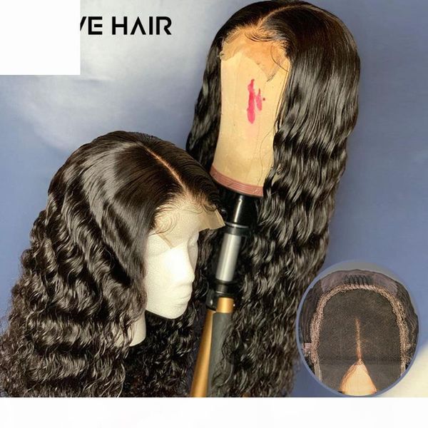 

150% long curly wig 4x4 lace front human hair wig for women black bleached knots remy pre plucked brazilian natural slove hair, Black;brown