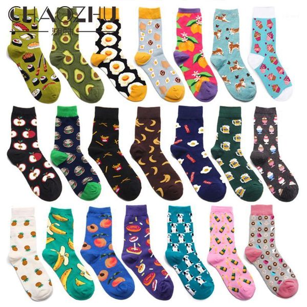 

socks & hosiery chaozhu autumn winter women brand warm fashion cartoon snack donut cake avocado buger pizza pin creative funny crew socks1, Black;white