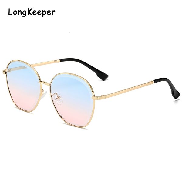 

2020 chic ladies square round sunglasses women gradient blue pink sun glasses for woman gold metal frame eyewear female shades, White;black