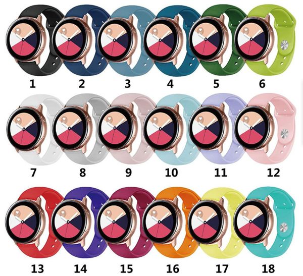 

ale 18 colors silicone watchband for samsung galaxy watch active 2 band strap sport watch replacement bracelet
