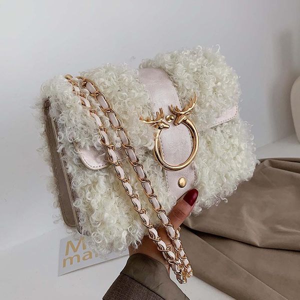 

autumn and winter foreign style furry square shoulder bag 2020 new fashion women's designer shoulder texture messenger bag