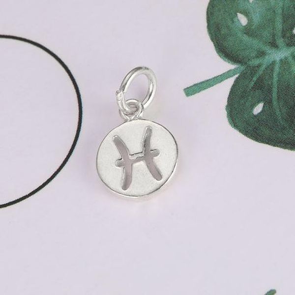 

1pcs 925 sterling silver charms jewelry round pendant of 12 constellation for jewelry making necklace bracelet birthday gifts wmtrli