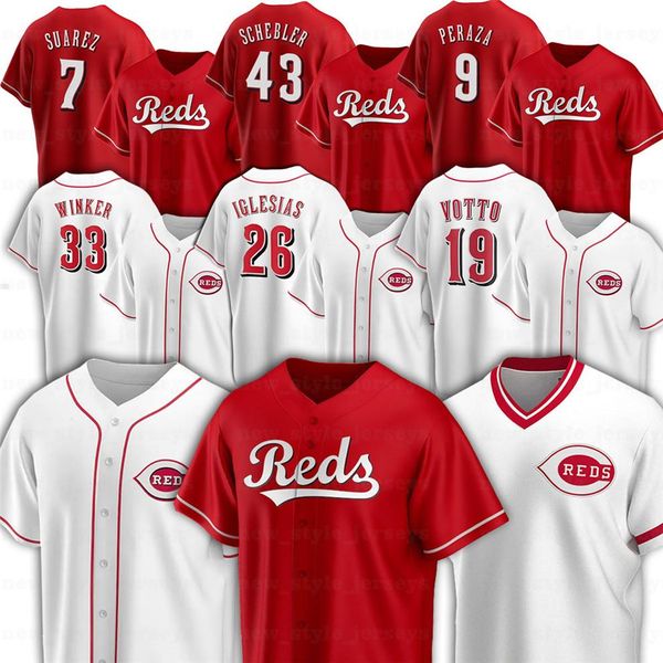 

custom 19 joey votto 11 barry larkin jersey 5 johnny benc 14 pete rose trevor bauer brian goodwin tony perez eugenio suarez baseball jerseys, Blue;black
