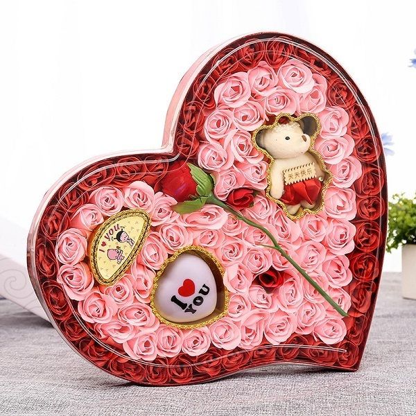 

heart shaped bath flower valentine wedding engagement birthday day soap rose gift 4 n5ffk