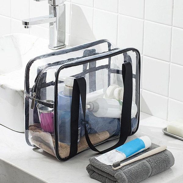 

toiletries bag toiletry travel bag pvc storage organiser bathroom clear portable wash transparent travel large storage1