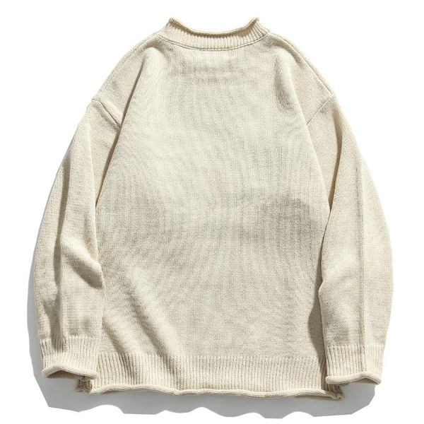 

2021 hip knitted streetwear chinese panda autumn hop patchwork sweater men oversize sweater pullover cotton harajuku women men axjvm, Black