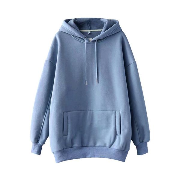 

casual solid hooded hoodies women batwing long sleeve plus size sweatshirts autumn pullover pure fashion, Black