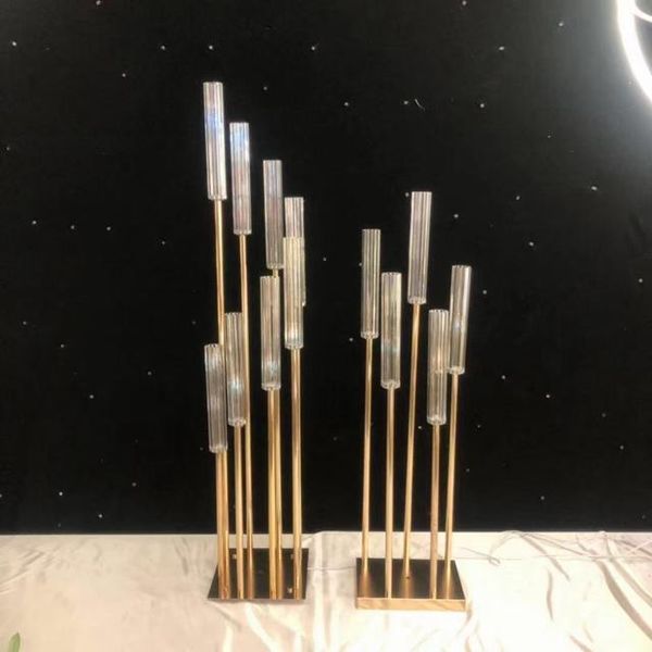 

10pcs)no light including) new gold candelabra centerpieces for wedding table yudao1067