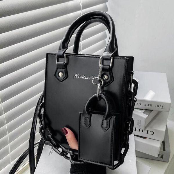 

2 bags solid color tote bag 2021 fashion new pu leather women's designer handbag travel shoulder messenger bag