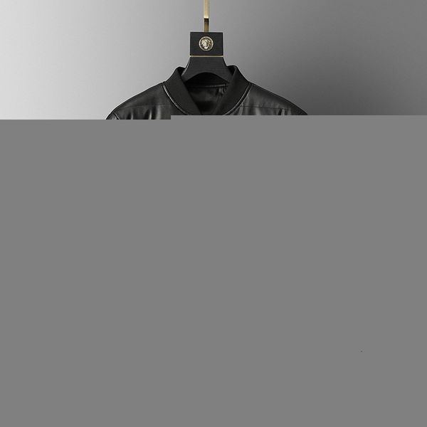 

black leather men's autumn and winter 2020 new korean chao brand thickened short down cotton padded jacket for