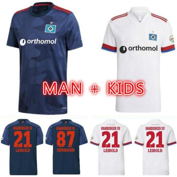 

20 21 hsv männer kinder uniformen soccer 2xl jerseys hamburger sv kittel leibold dudziak terodde men kids kits sets football shirts uniform, Black;yellow