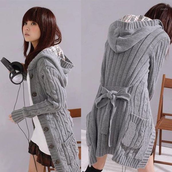 

2015 promotion cardigans sweater women the long style warm new woman sweater sale of fund of autumn winters jacket grey cardigan1, White;black