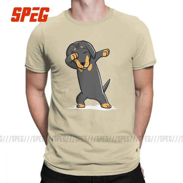 

sport dabbing dachshund funny doxie leisure t shirts dog man short sleeves clothes tees 100% cotton round neck t-shirt