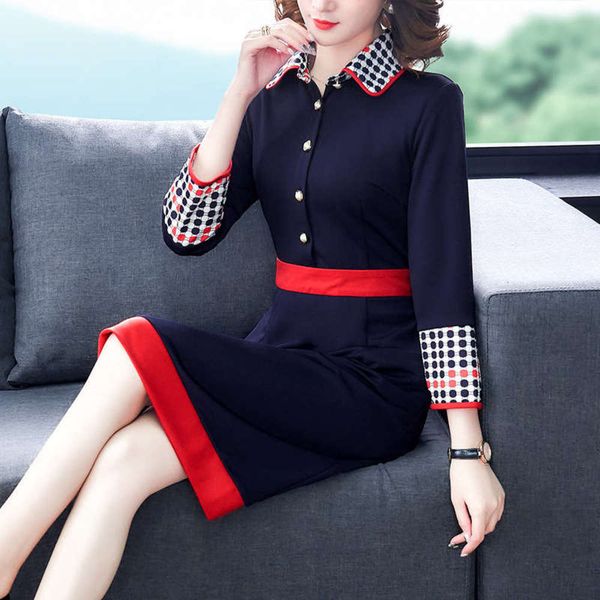 

minority women autumn new polo french collar elegant temperament popular dress trend in 2020, Black;gray