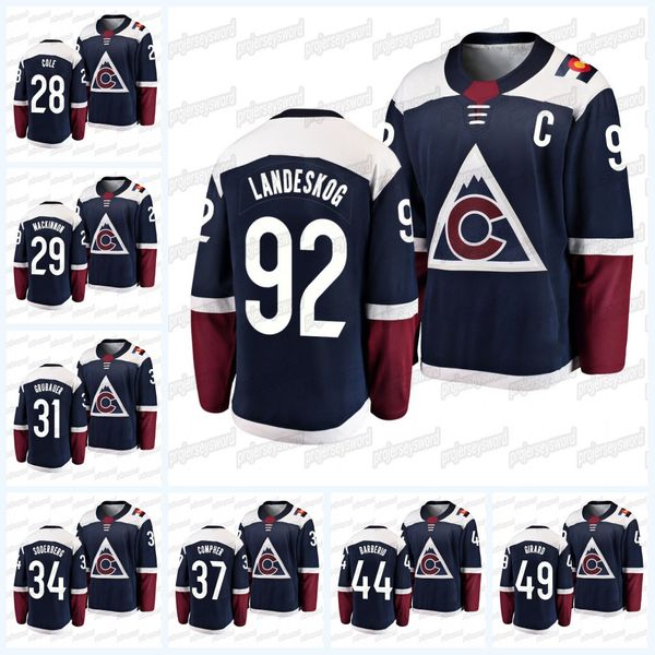 

youth colorado avalanche 2020 jersey mikko rantanen gabriel landeskog colin wilson tyson jost semyon varlamov matt calvert patrik nemeth, Black;red