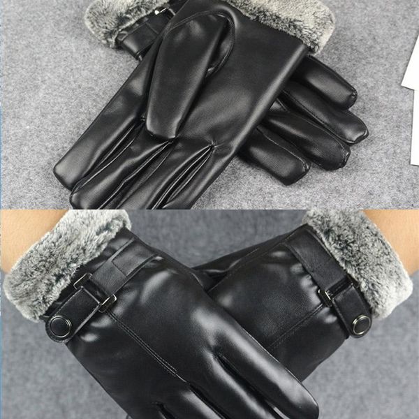 

touch screen leather men's thick autumn and winter warmth anti-skid motorcycle gloves b5cc