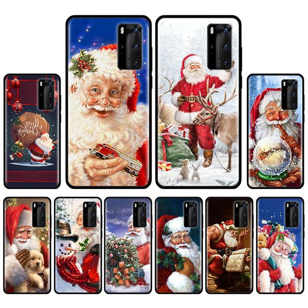 

case for huawei 30 lite p30 p40 p20 p10 pro p smart s z plus 2020 phone fall shell coque christmas santa