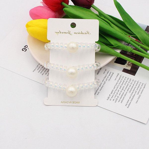 

имитация pearl ab красочные упругие волосы группы спиральные ponytail связей gum резиновый канат телефонный провод аксессуары sqcpzu bdefash, Silver