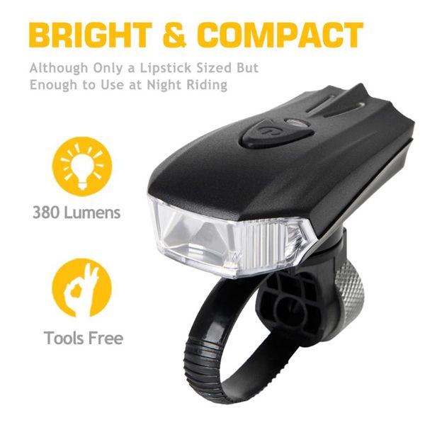 

waterproof usb rechargeable bicycle cycling front light intelligent sensor lamp