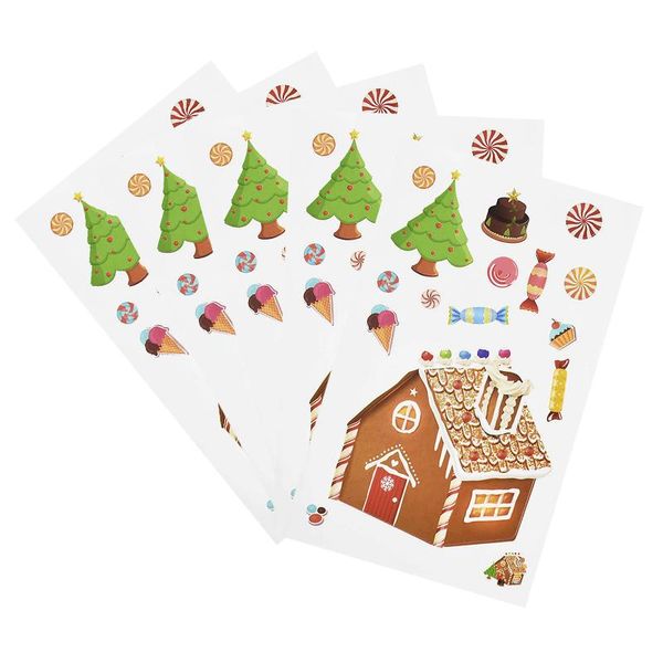 

5pcs diy christmas sticker santa claus white bear deer snowman face sticker xmas party supplies for classroom children activity wmtubt