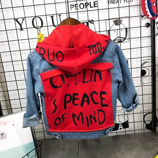 

jackets spring boys girls denim 2-6year child baby hooded jacket trend cowboy clothes coat, Blue;gray