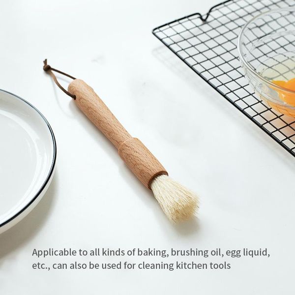 

1pcs wooden pastry brush basting cake baking bbq roasting bake cook dusting flour cleaning basting brushes bread oil brushes1
